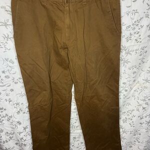 Eddie Bauer Mens Legend Wash Classic Fit Straight Leg Khaki Pant Tan Brown 35x32